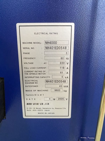 森精機製作所 NH4000 DCG 横マシニング(BBT40)