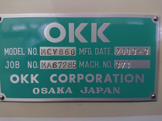 OKK MCV-860 立マシニング(BT50)