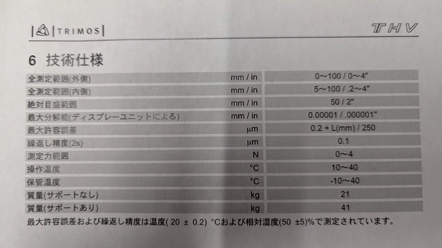 TRIMOS THVR-50 ゲージ測定器