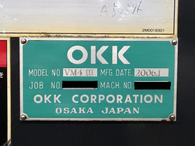 OKK VM4Ⅲ 立マシニング(BT40)