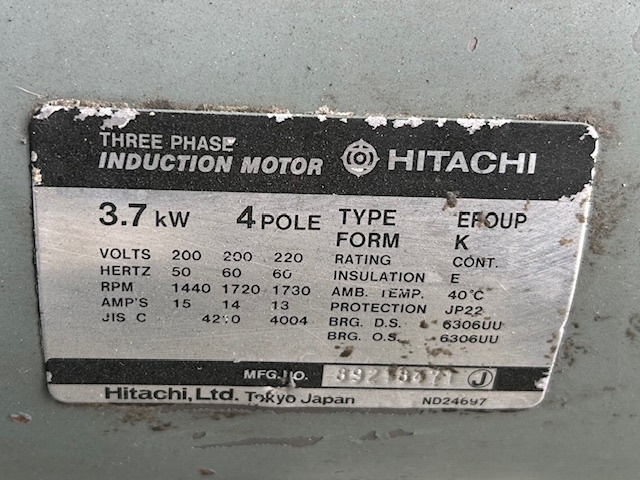日立 HITACHI BEBICON3.7 3.7kwコンプレッサー