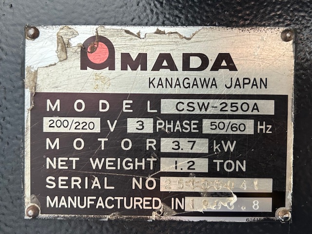 アマダ CSW250A コーナーシャー