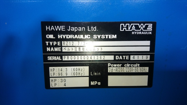 HAWEジャパン RZ12.7/3-87 油圧ポンプユニット