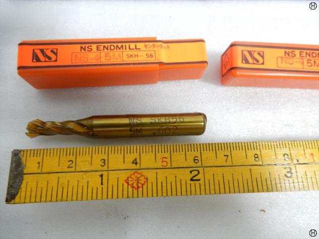 日進工具 NS 5M SKH56 刃径5mm 2本 エンドミル 4枚刃