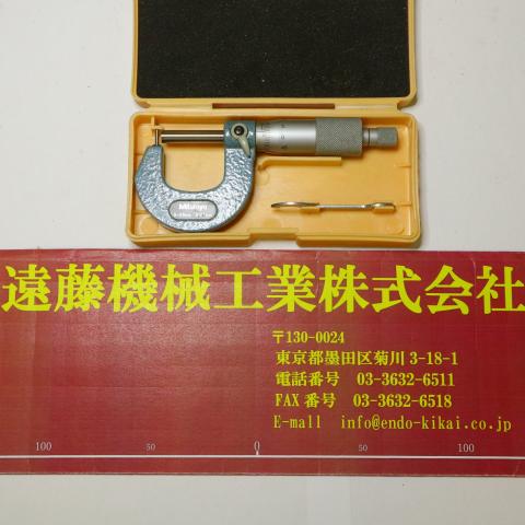 ミツトヨ 0～25mm 0.01mm 棒球面マイクロメーター