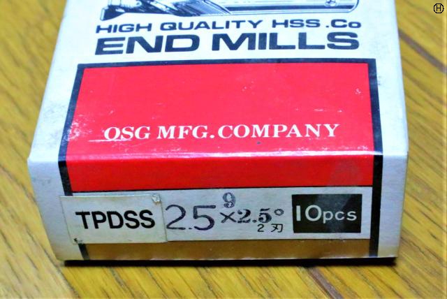 OSG 2.5 2.5° TPDSS 2枚刃 6個 未使用 エンドミル