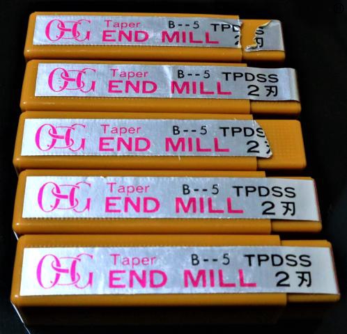 OSG 2枚刃 TPDSS 2.5×0.5° 計5個 未使用 タッパーエンドミル