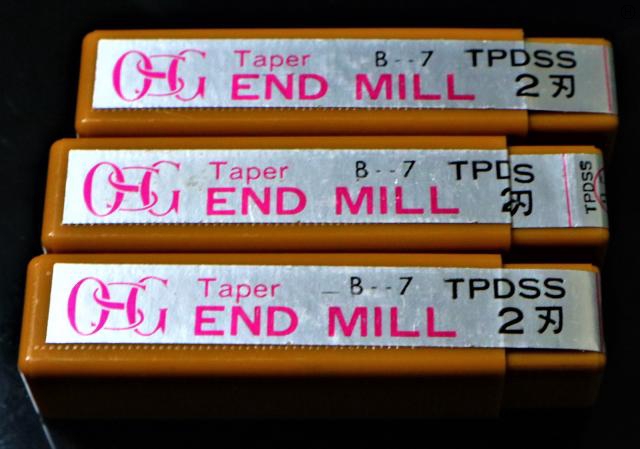 OSG 2枚刃 2.5×1.5° 3個 未使用 タッパーエンドミル