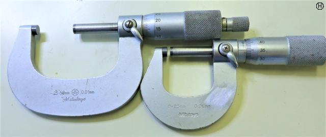 ミツトヨ 0～25.25～50mm 0.01mm 計2個 外側マイクロメーター