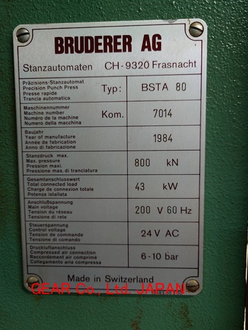 アイダ・ブルーダラー BSTA80 80T高速プレス