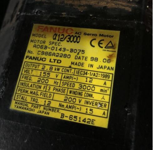 ファナック A06B-0147-B075 2.8kwサーボモーター