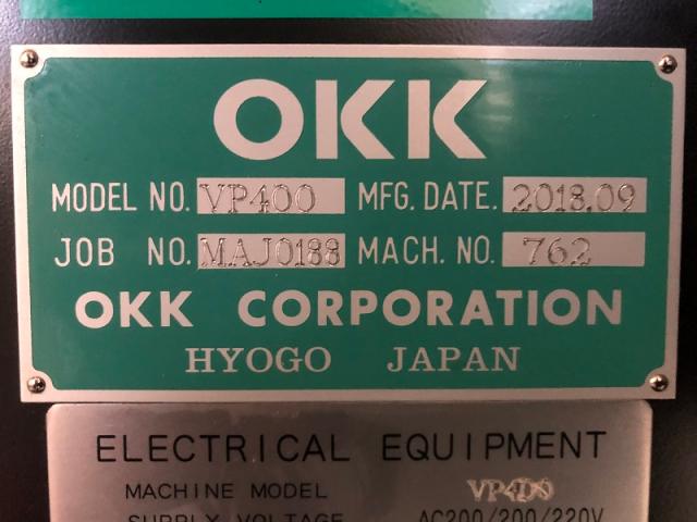 立マシニング(HSK-63) OKK VP400 中古販売詳細【#308365】 | 中古機械
