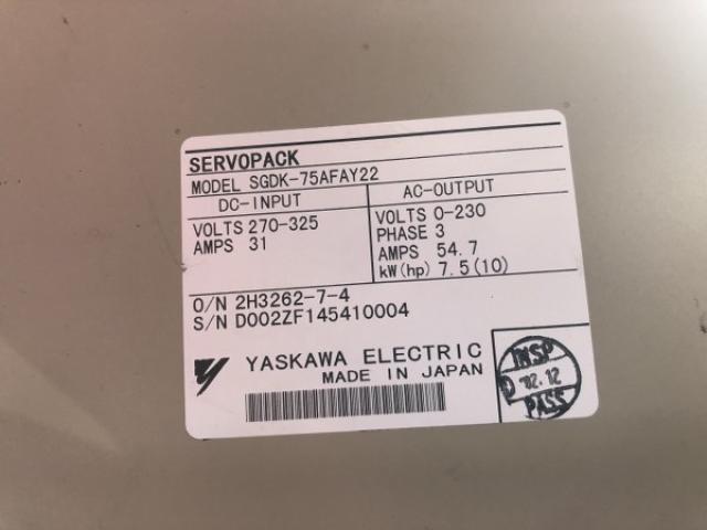 安川電機 SERVO-SGDK-75FA-Y22 ACサーボモーター