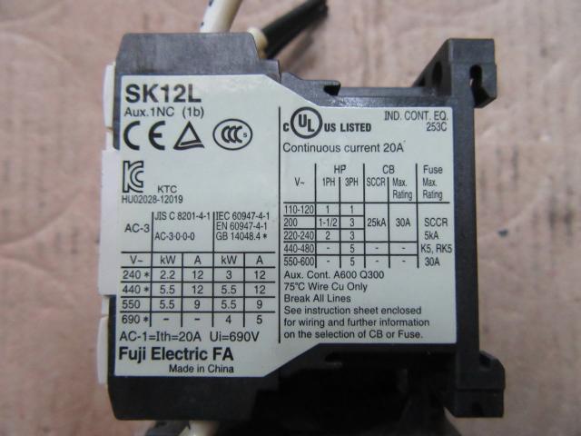 富士電機 TK12(6-9A)/SK12L 標準形電磁開閉器