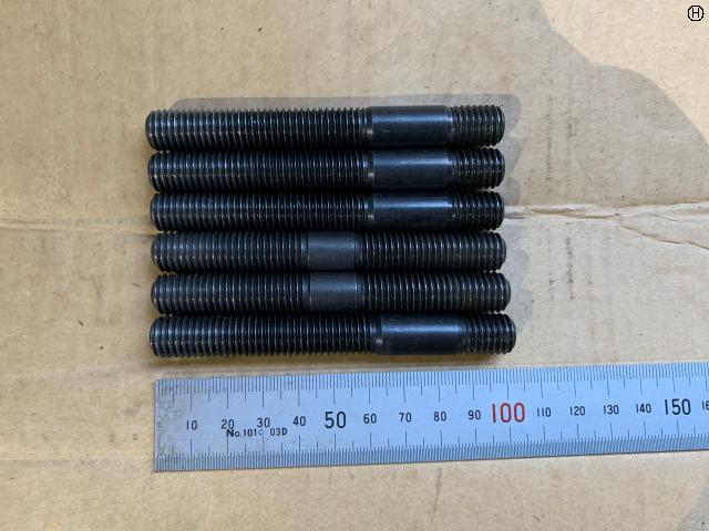 ナベヤ ERON 6本 長さ100mm ねじ径12m/m スタッドボルトセット
