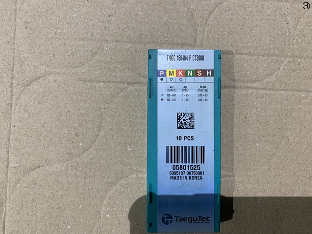 Taegutec TNGG160404R-CT3000 チップ