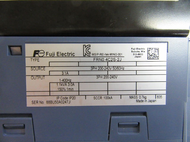 富士電機 FRNO.4C2S-2J コンパクト形インバーター