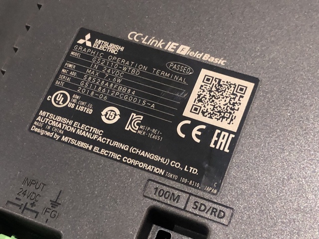 三菱電機 GS2110-WTBD IN 24VDC タッチパネル