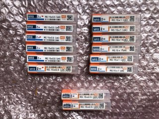 日進工具 NS R0.15x0.5, R0.15x1, R0.15x2.5 エンドミル14本
