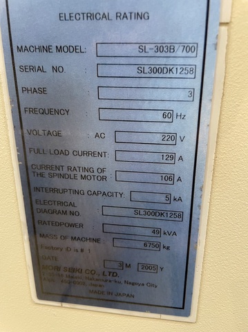 森精機製作所 SL303B/700 NC旋盤