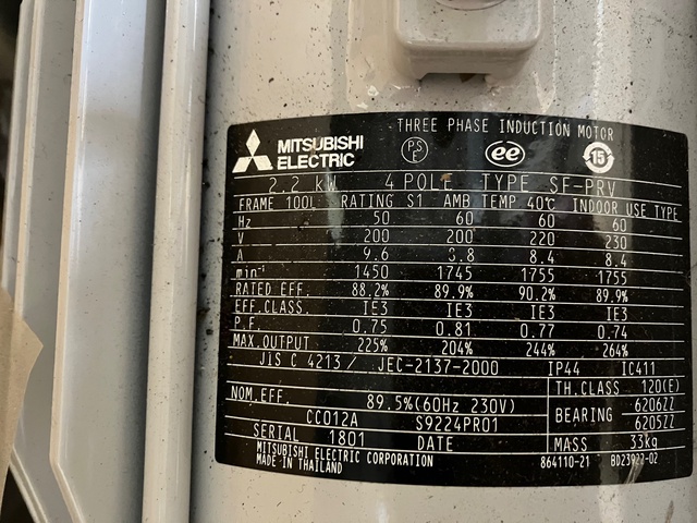 三菱 MITSUBISHI SF-PRV 2.2kwモーター