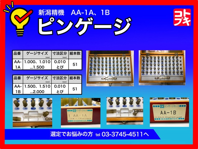 新潟精機 SK AA-1A,1B ピンゲージ