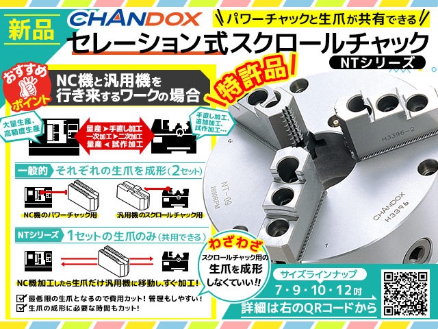 CHANDOX OP-208 油圧中空パワーチャック