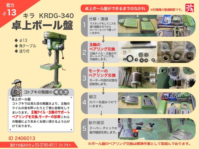 キラコーポレーション KRDG-340 自動送り付ボール盤