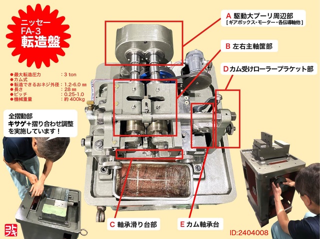 ネジ転造盤 ニッセー FA-3 中古販売詳細【#401656】 | 中古機械情報