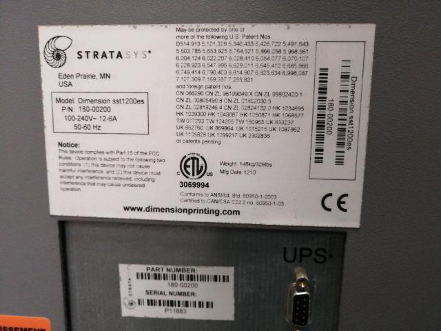 STRATASYS Dimension sst1200es 3Dプリンター