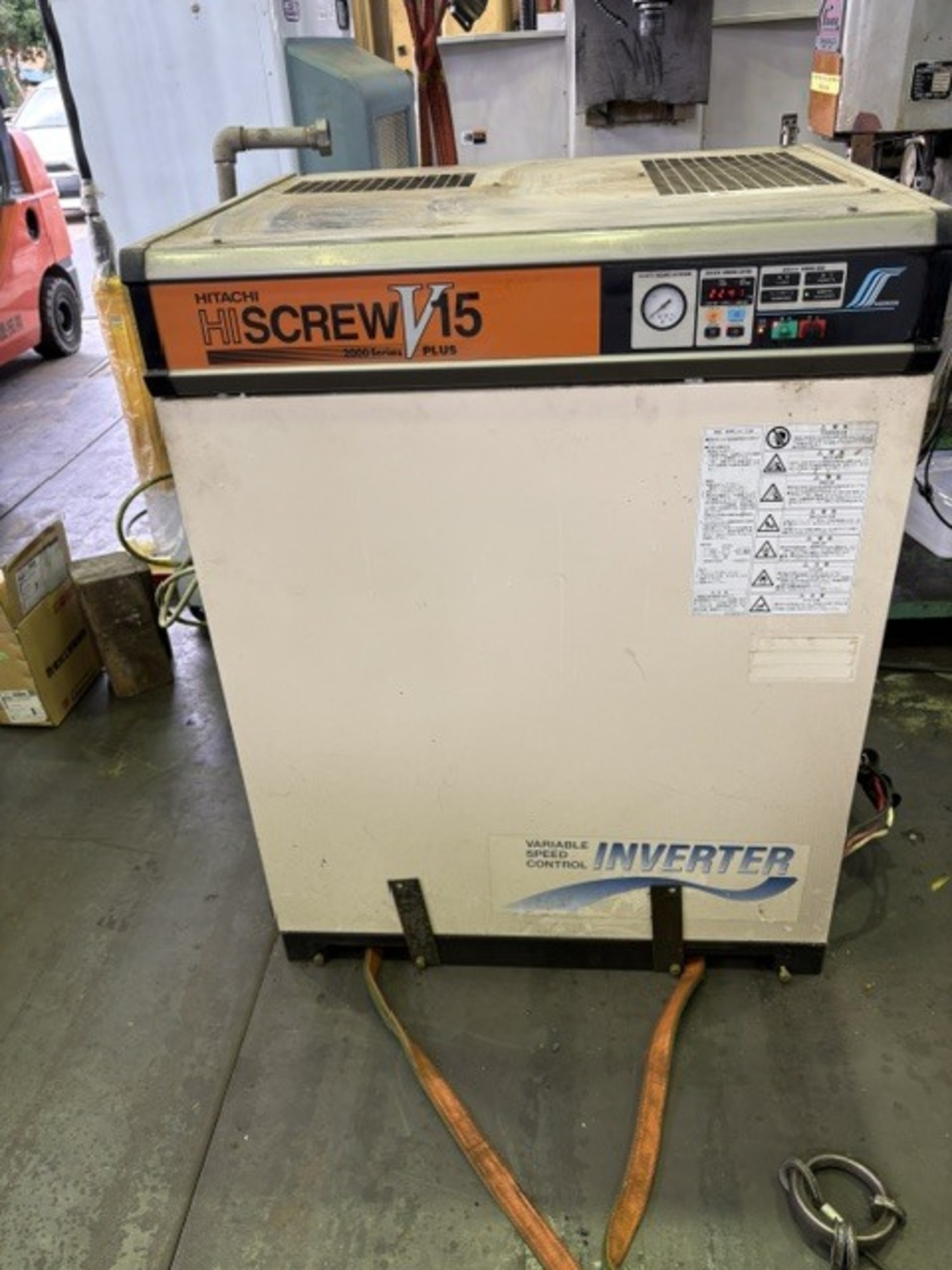 15kwコンプレッサー(レシーバータンク付き) 日立 HITACHI OSP-15VARⅢ