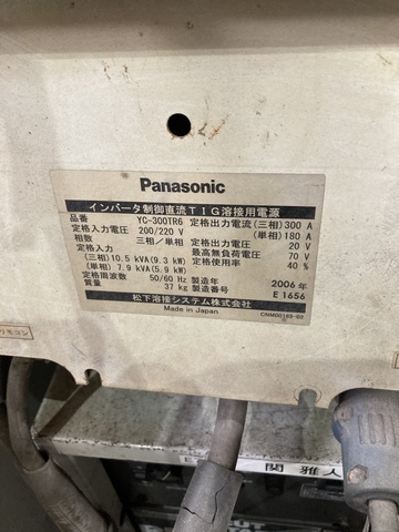 パナソニック YC-300TR6 インバーター制御直流TIG溶接機