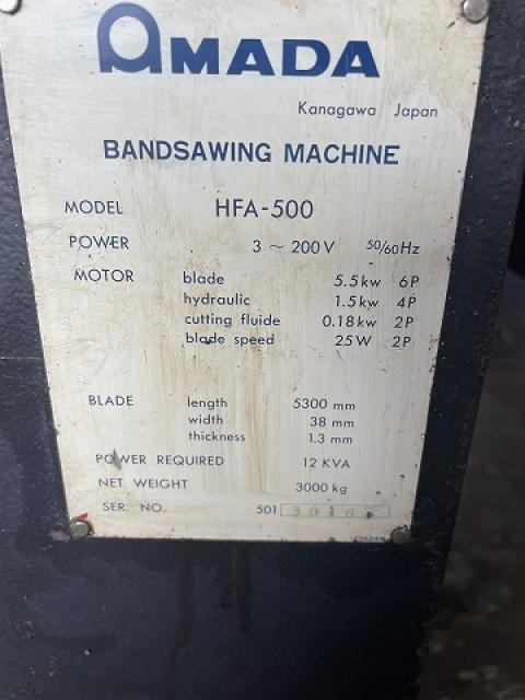 アマダ HFA-500 500mmバンドソー