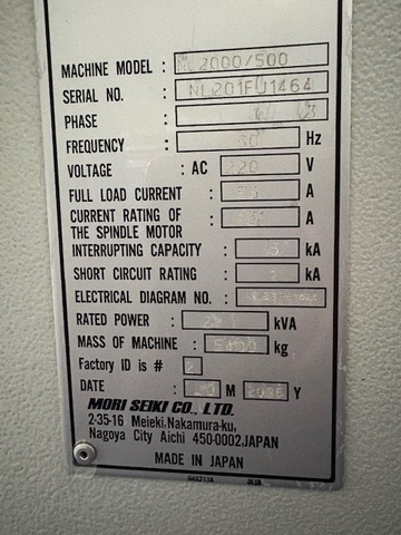 森精機製作所 NL2000/500 NC旋盤