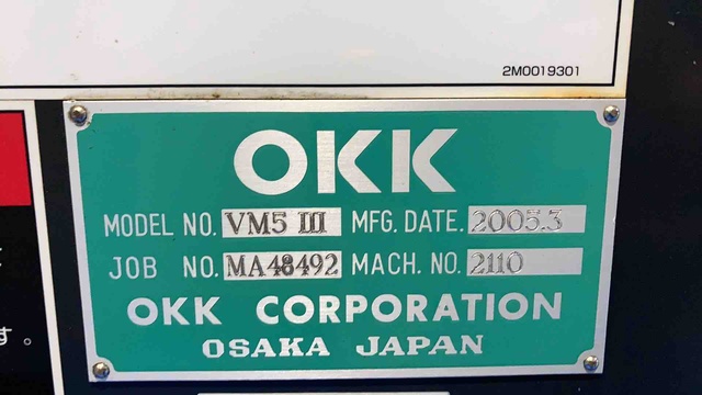 OKK VM5Ⅲ 立マシニング(BT50)