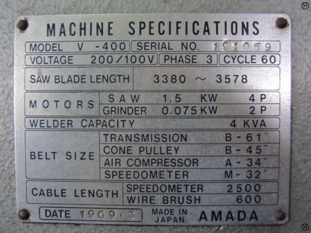 アマダ V-400 コンターマシン