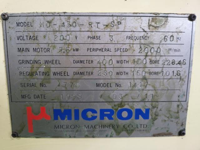 ミクロン精密 MD-450-RT-SP NCセンタレス