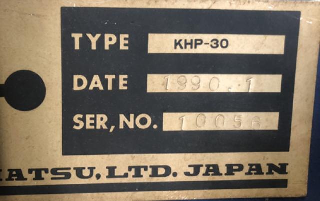小松製作所 KHP-30 30Tセットプレス