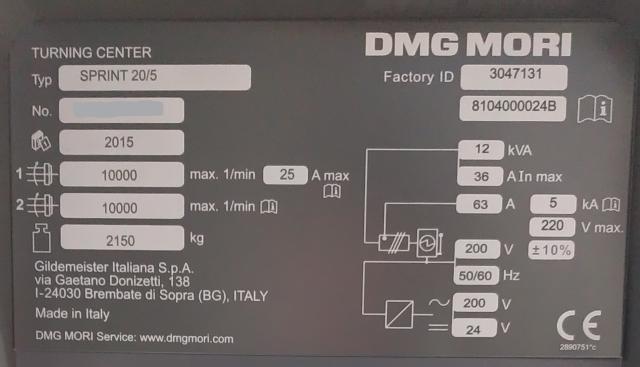 DMG森精機 SPRINT 20/5 自動ターニングセンター