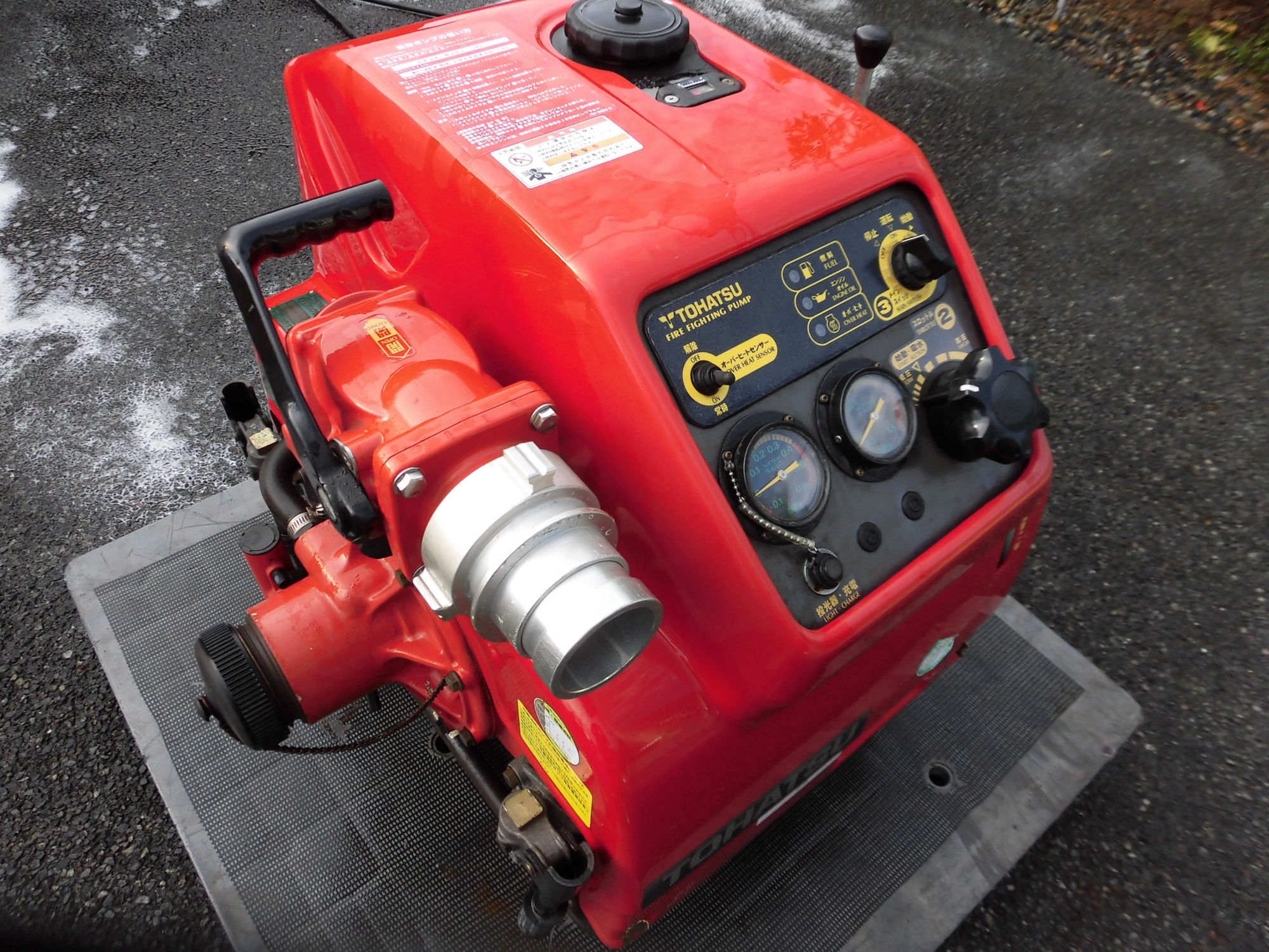 エンジン式ポンプ 赤 スーパー工業 自吸式エンジンポンプ NDー80DEN2(ディーゼルエンジン