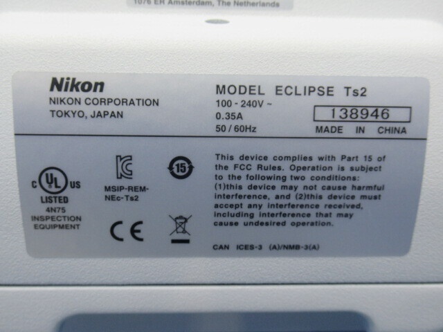 ニコン ECLIPSE Ts2 倒立顕微鏡 