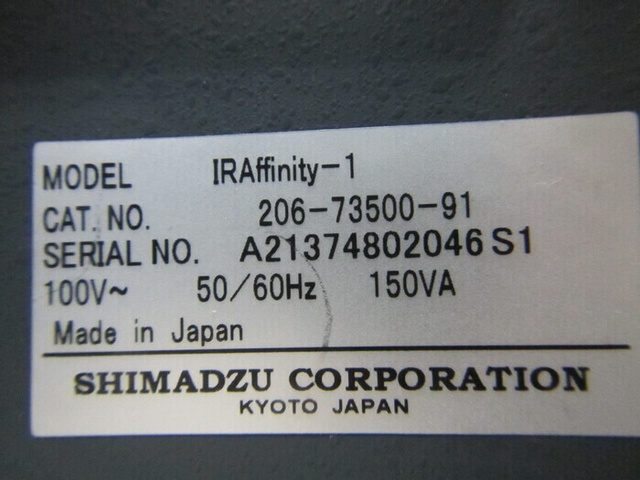 島津製作所 IRAffinity-1 赤外分光光度計(フーリエ変換)