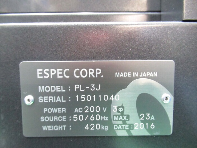 エスペック PL-3J 恒温恒湿槽