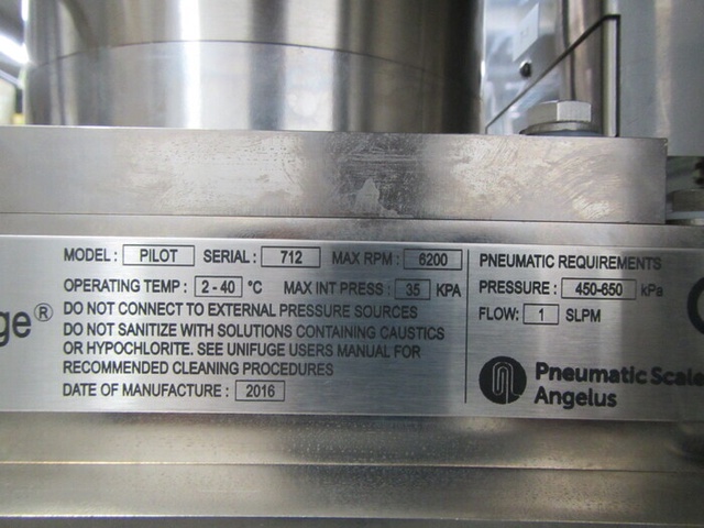 Pneumatic Scale Angelus UnifugePilot 遠心分離機