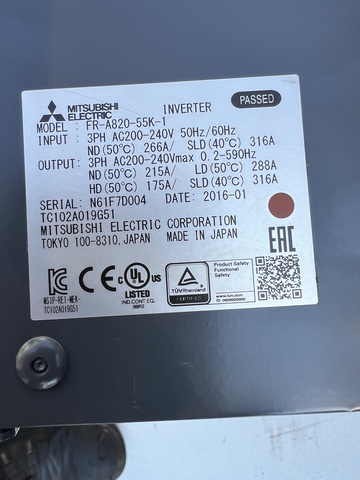三菱電機 FR-A820-55K-1 インバーター