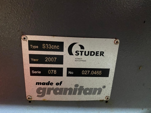 STUDER S33 CNC NC円筒研削盤